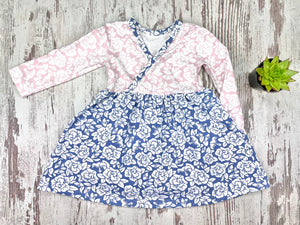 Kleid Blumen rosa/blau Gr. 80