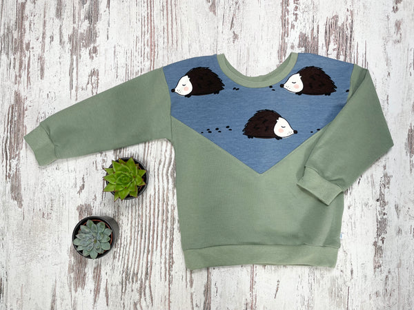 Sweater Igel - grün Gr. 62-98