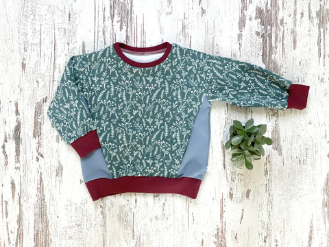 Sweater mit Tasche - Blumen Gr. 80-98